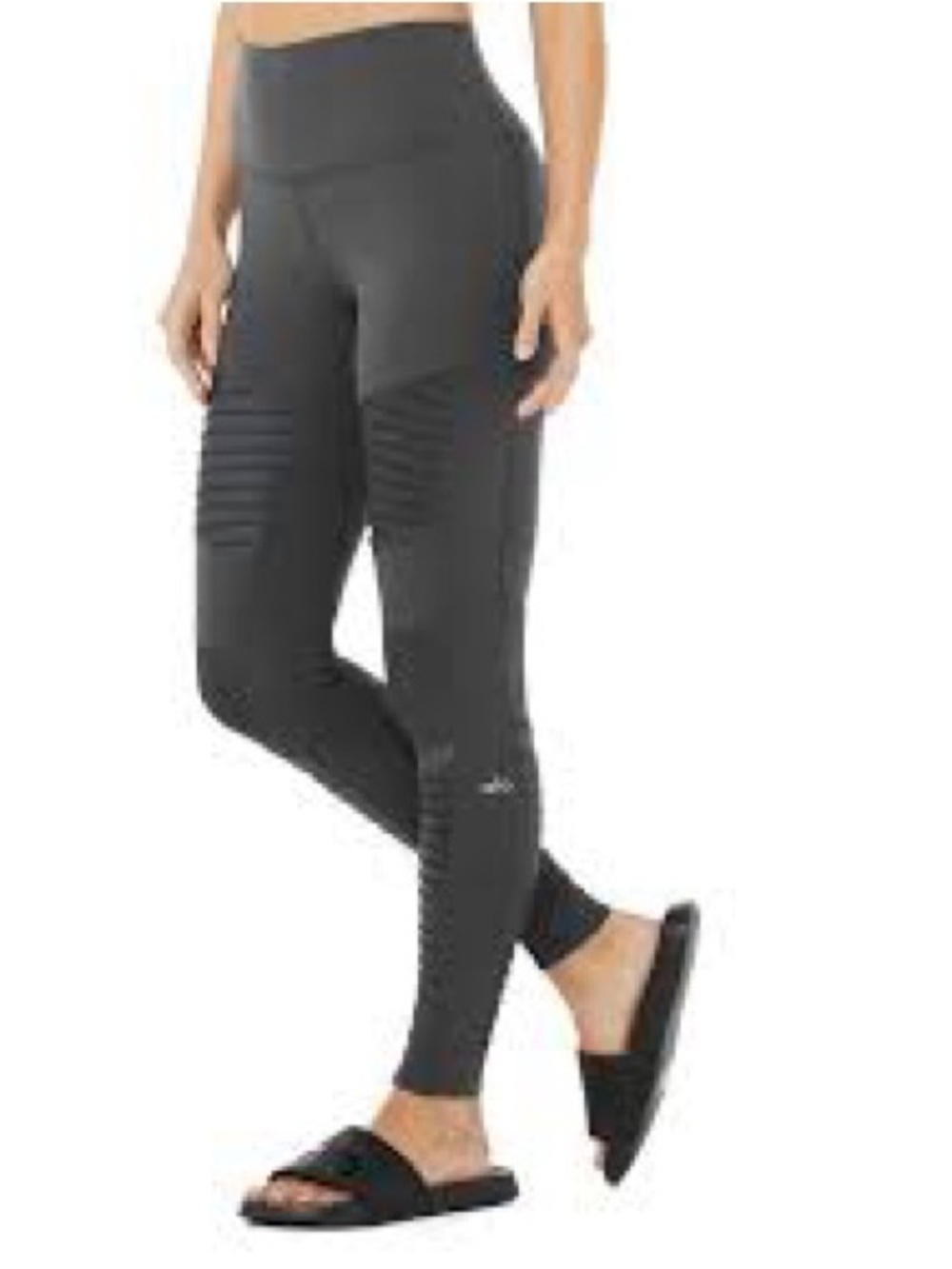 ALO Yoga Women's Charcoal Ribbed High-Waist Leggings